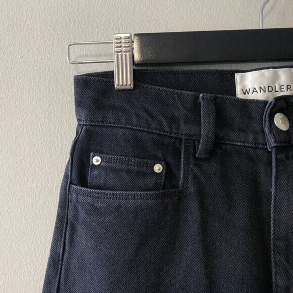 Wandler Comfort Poppy Black Straight Leg Black Denim Jeans - Picture 5 of 10